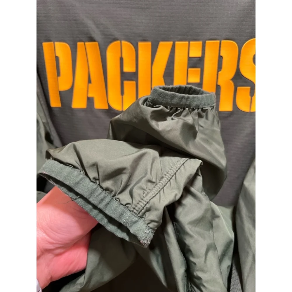 Men's Large Nike Green Packers Wind Breaker Half Zip Jacket Size L - Picture 8 of 9